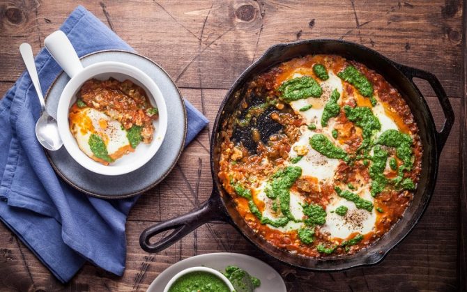 shakshuka with zhoug