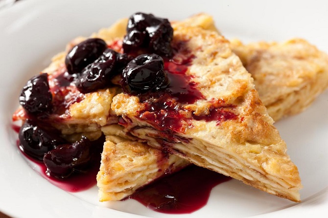 Roasted Cherry Matzo Brei recipe