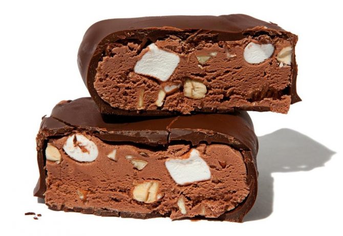 Chocolate-Dipped Rocky Road Ice Cream Bars