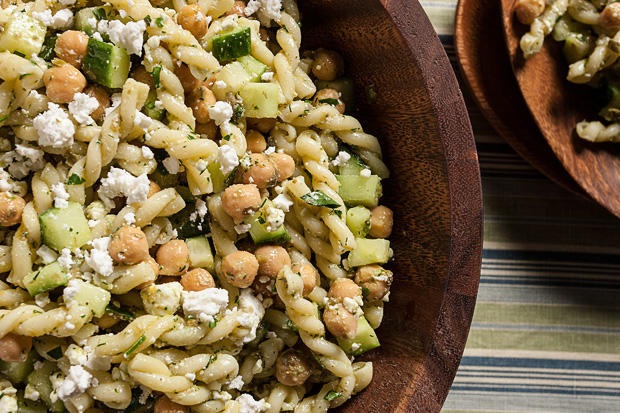 Pasta Salad with Chickpeas, Feta, and Dill