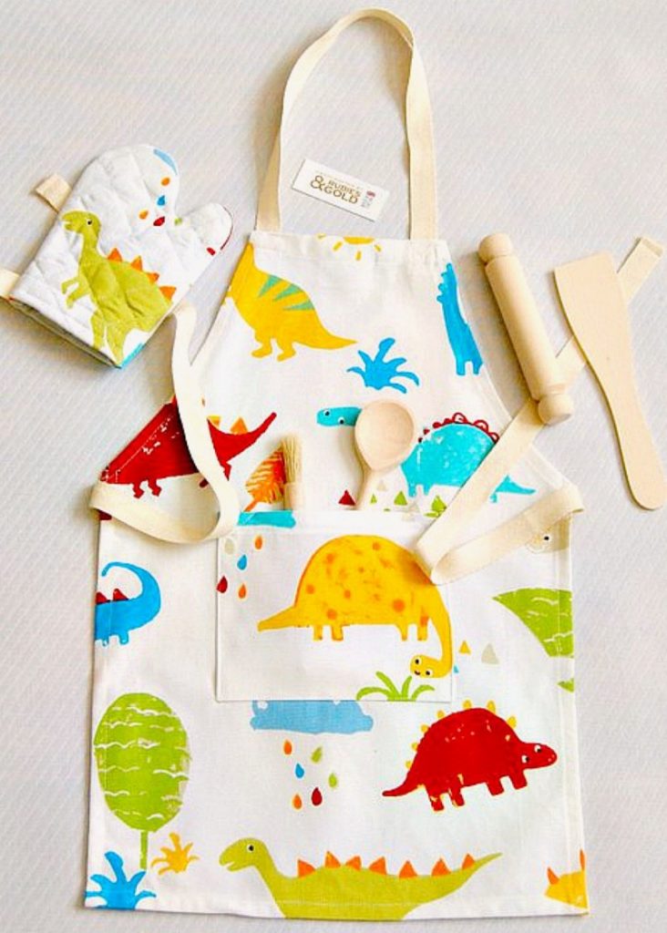 kids baking set dinosaur apron