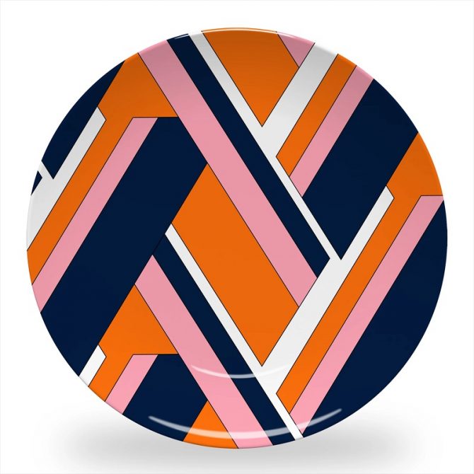 Katie Kime geometric print melamine plate