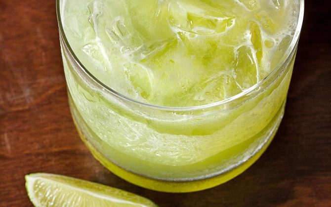 cucumber margarita with Chartreuse liqueur