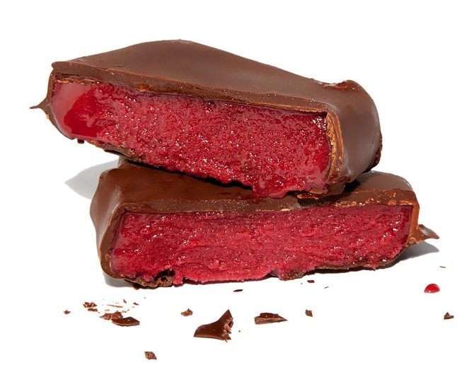 Chocolate-Dipped Raspberry Sorbet Bars