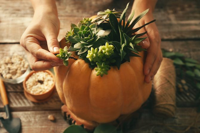 how to make DIY pumpkin vase