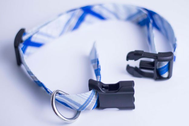 D rings into the fabric | DIY Fabric Dog Collar | How To Make A Dog Collar