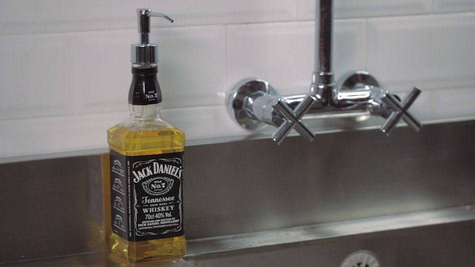 Jack Daniel's Soap Dispenser | Super Cool Wine Bottle Crafts and Ideas To DIY