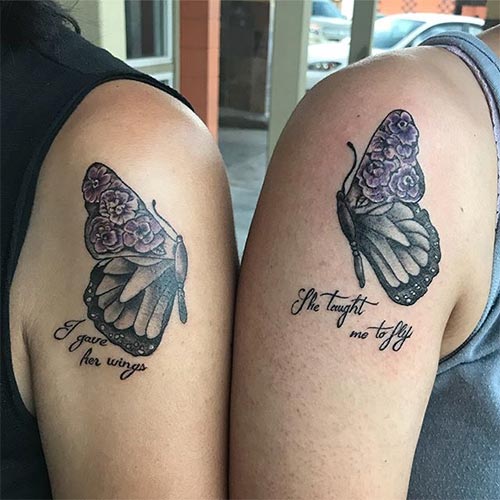 Mother-Daughter Butterfly Tattoos