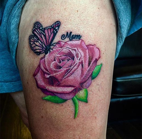 Roses And Butterflies Tattoo