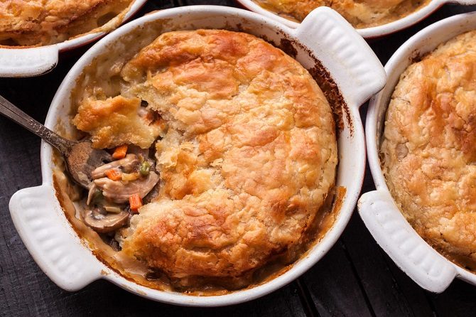 Chicken Mushroom Pot Pies recipe