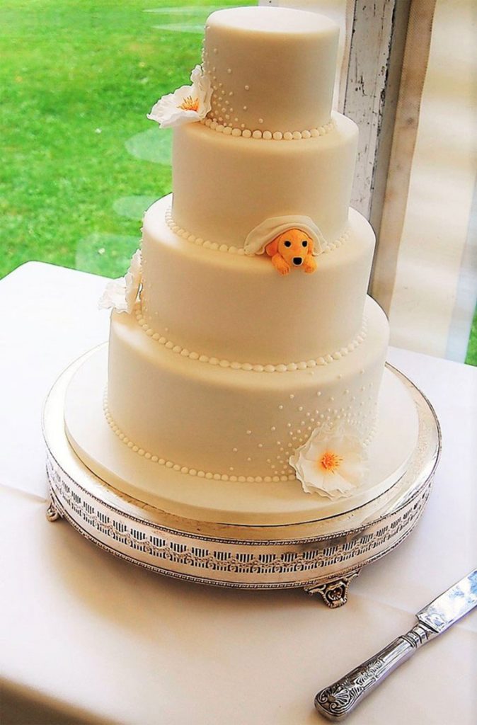 dog lover wedding cake topper