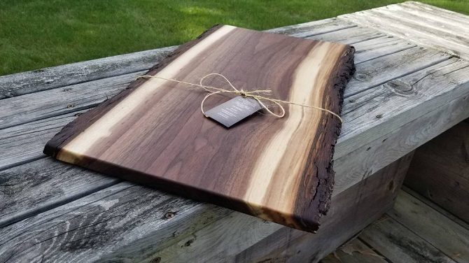 Rustic Live Edge Black Walnut Cheese Board or Cutting Board