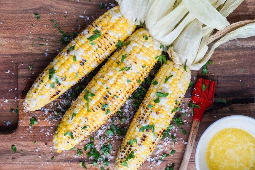 grilled corn with Parmesan garlic