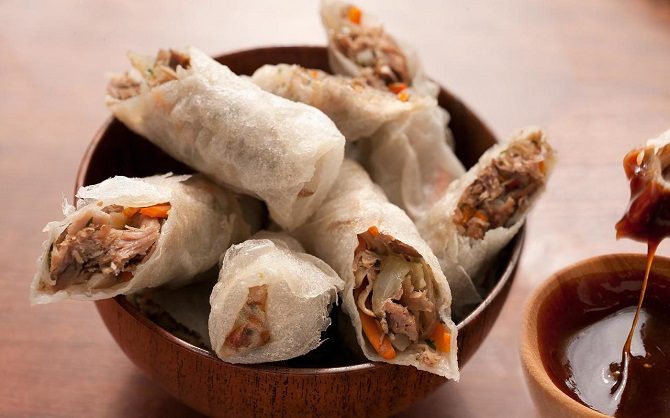 Duck Confit Fried Spring Rolls recipe