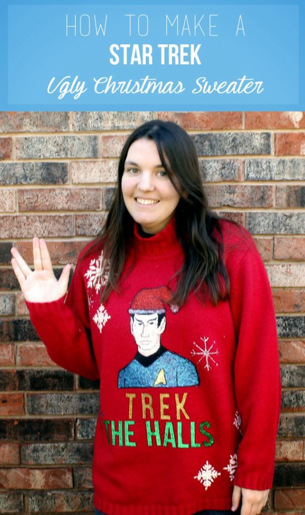 Star Trek Ugly Christmas Sweater | Christmas Sweater Ideas You Can DIY On A Budget | diy christmas tree sweater