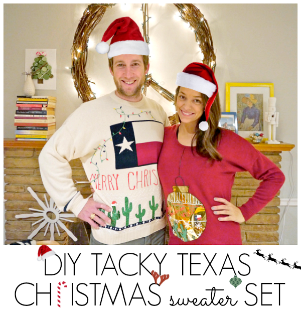Tacky Texas Christmas Sweater | Christmas Sweater Ideas You Can DIY On A Budget | diy christmas tree sweater