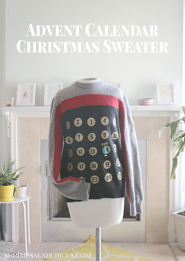 Advent Calendar Sweater | Christmas Sweater Ideas You Can DIY On A Budget | diy christmas tree sweater