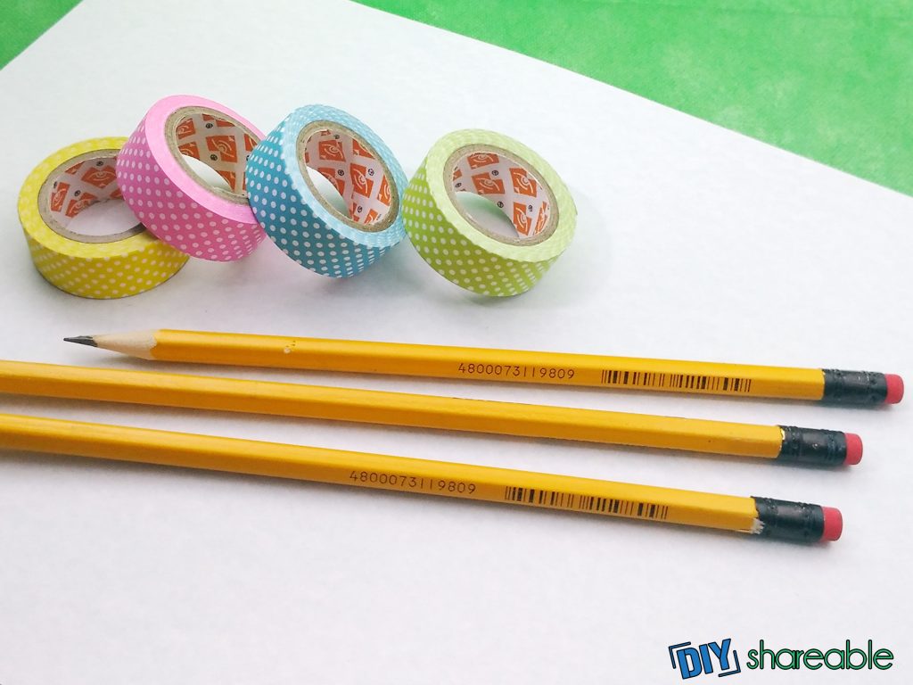 materials needed to make diy pencils covered in washi tape