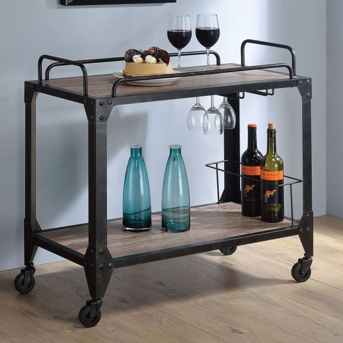 industrial bar cart