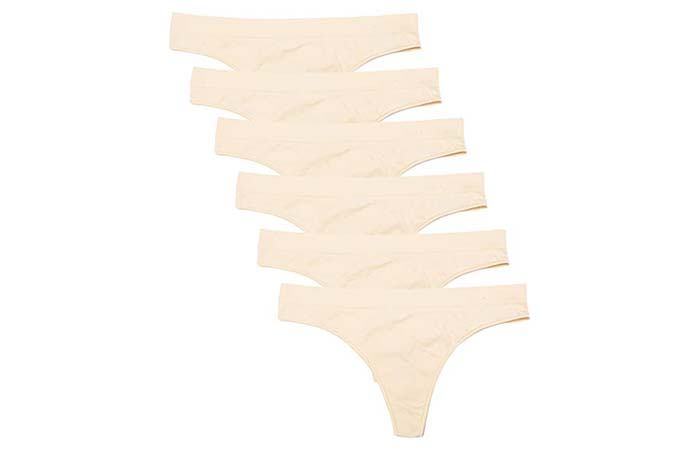 Kalon 6 Pack Women's Nylon Spandex Thong Underwear