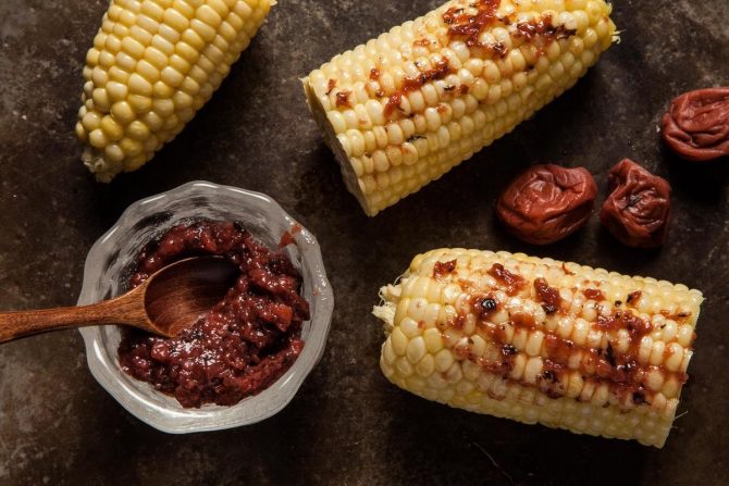 corn with umeboshi paste recipe