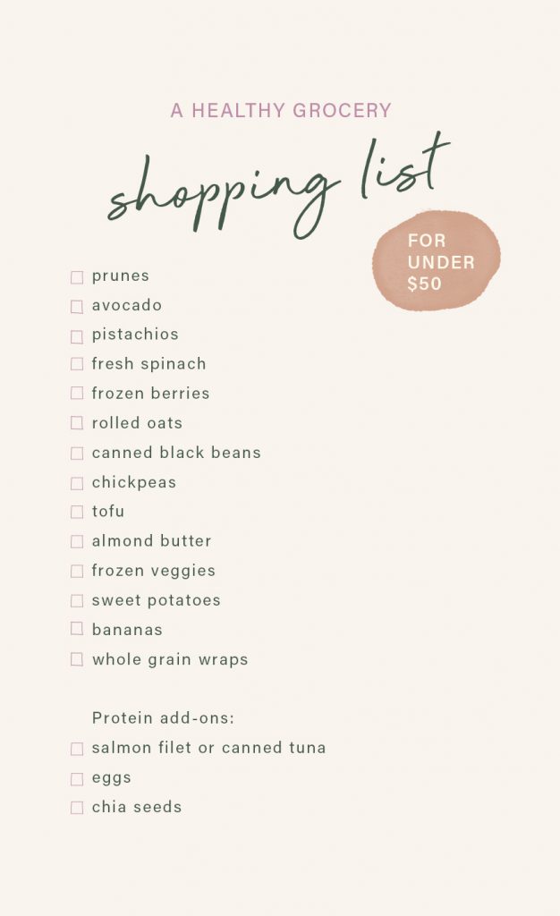 healthy grocery list on a budget