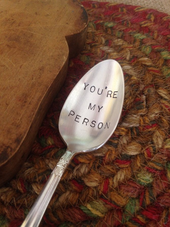 hand-stamped spoon gift