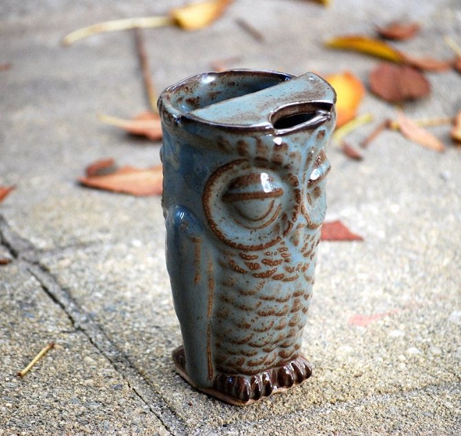 ceramic owl travel mug Etsy