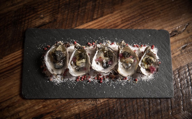 Oysters with Caviar and Cucumber Mignonette recipe