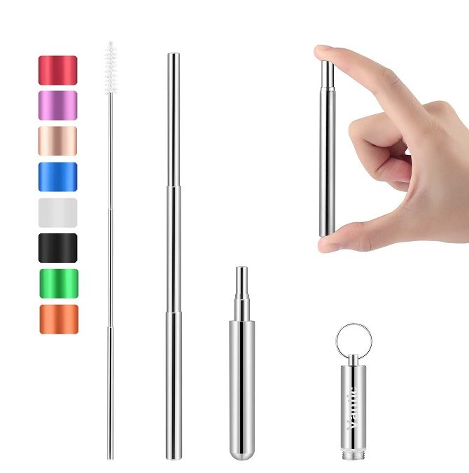 Collapsible Reusable Metal Straw