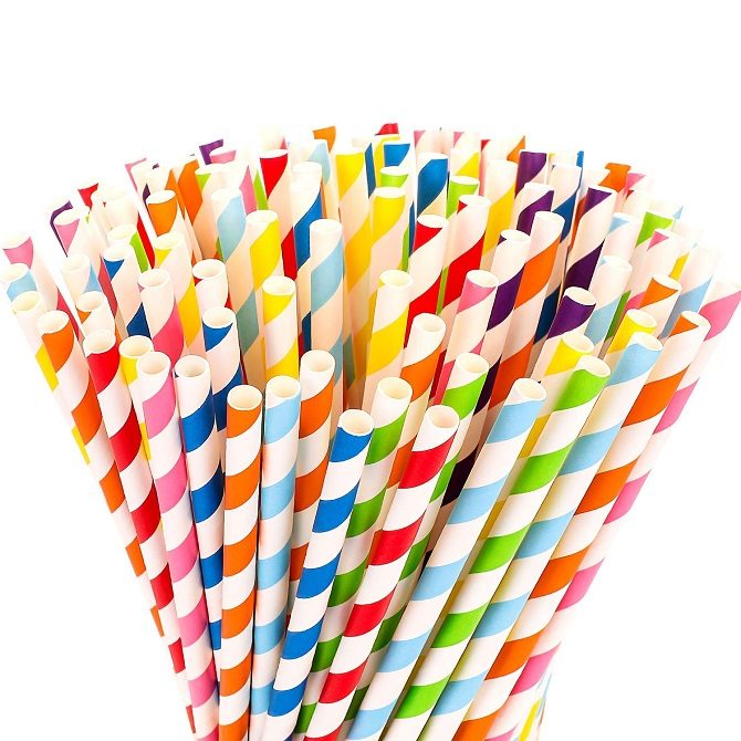 striped paper straws