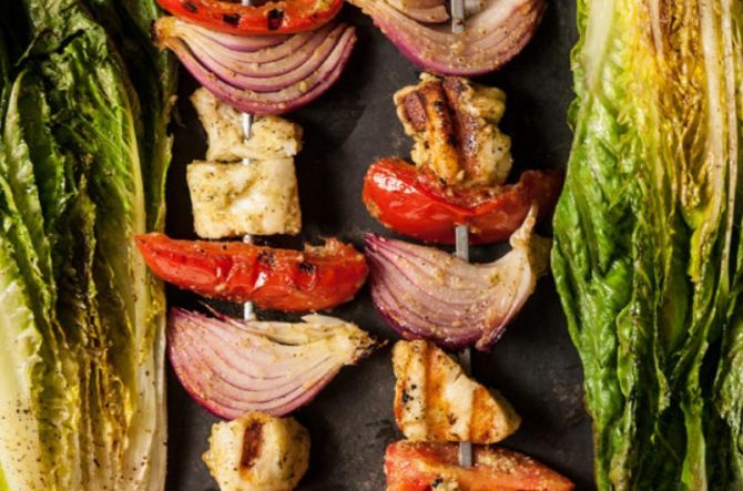 Grilled Greek Salad with Halloumi