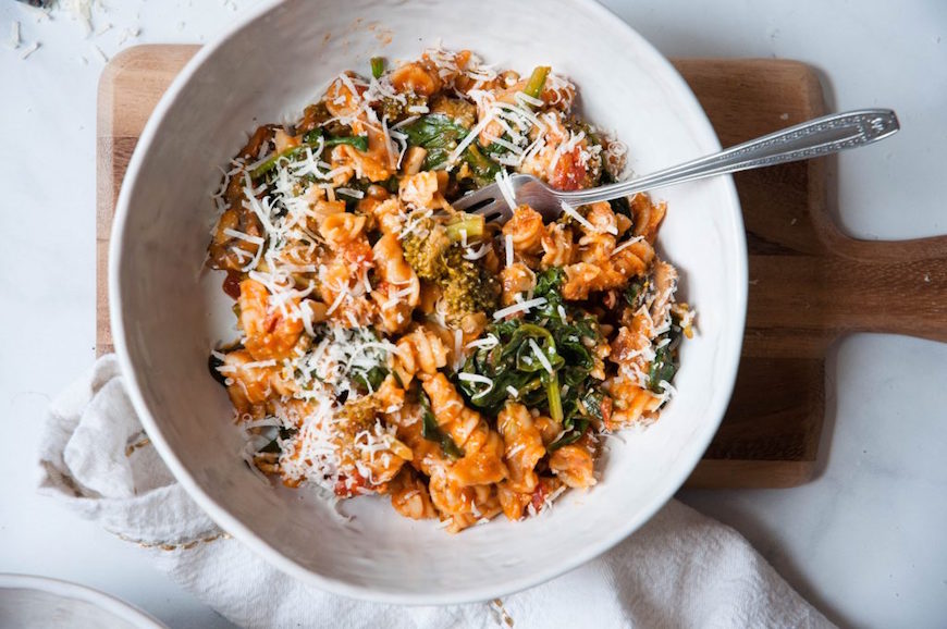 one pot pasta with veggies