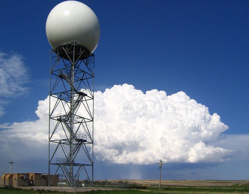 Weather radar stations, like this one in South Dakota, capture data on local storms and events. But planes and satellites can provide more regional projections by capturing atmospheric metrics.
