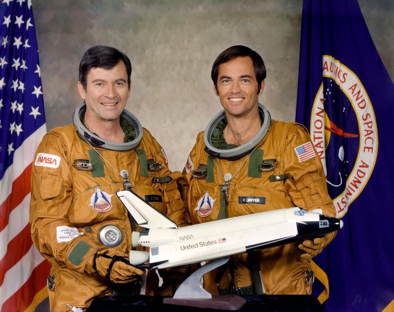 John Young and Robert Crippen (right) in 1979.