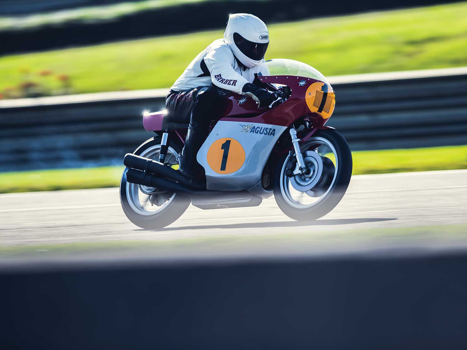 Chuck Honeycutt, lead restorer at the Barber Vintage Motorsports Museum, wrings out a 1973 MV Agusta 500.