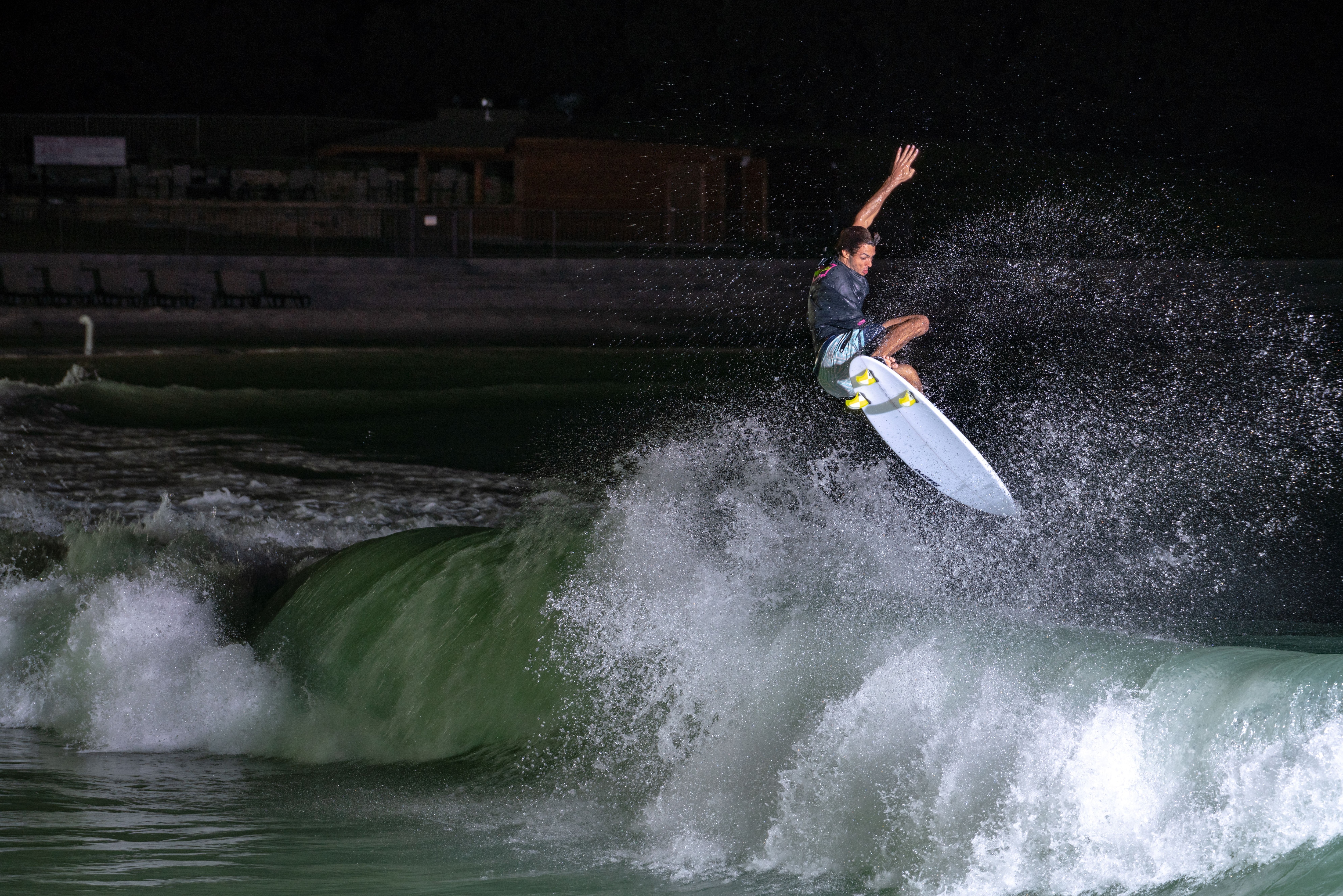 Ian Gentil crests a wave at the BSR Surf Ranch in Waco, Texas. The facility is owned by American Wave Machines, which plans to host a traveling tournament on its US and international properties later this year.