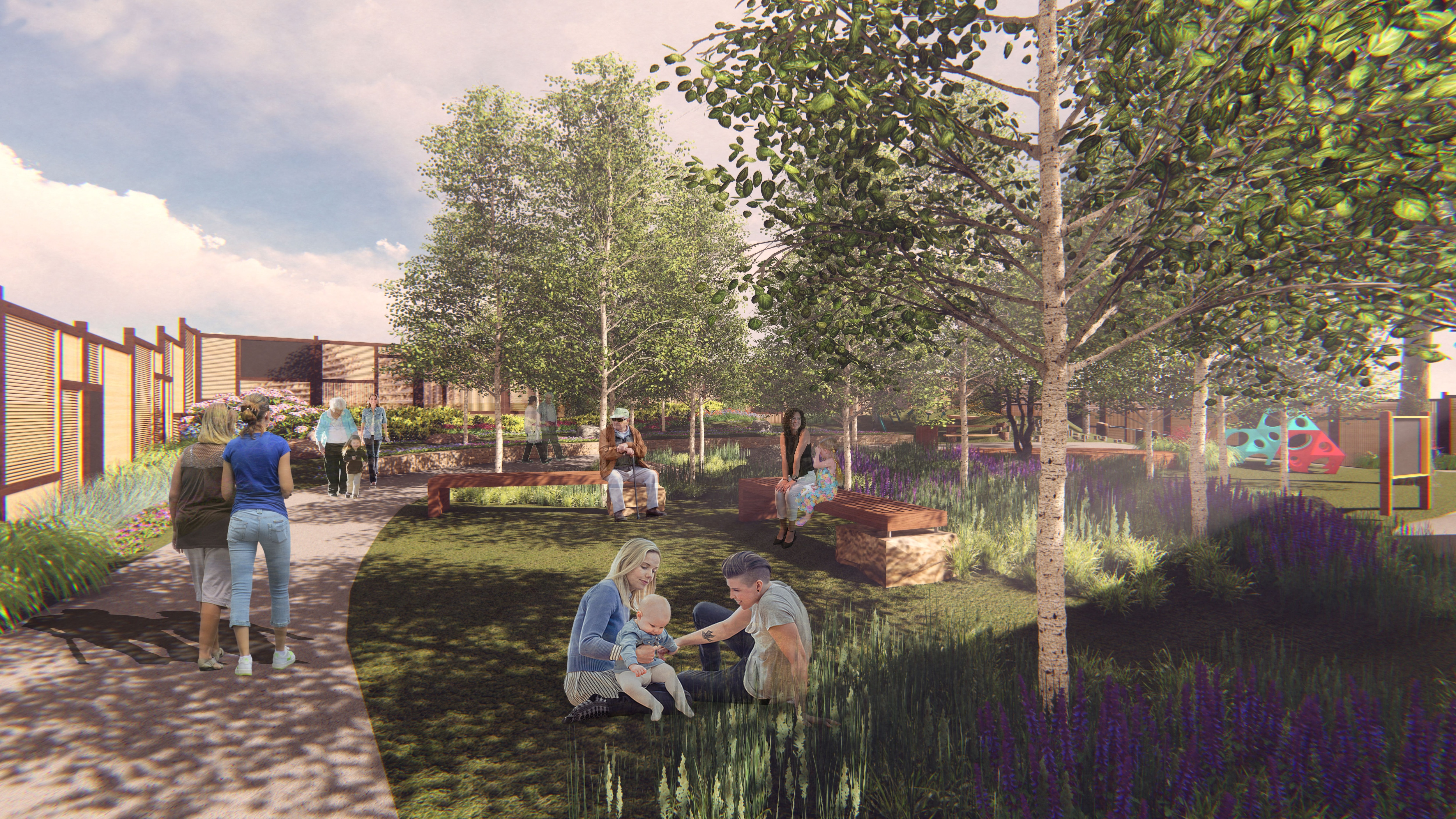 The new design at the Iowa Correctional Institution for Women called for plants and play spaces, which were big improvements over brick and razor wire.