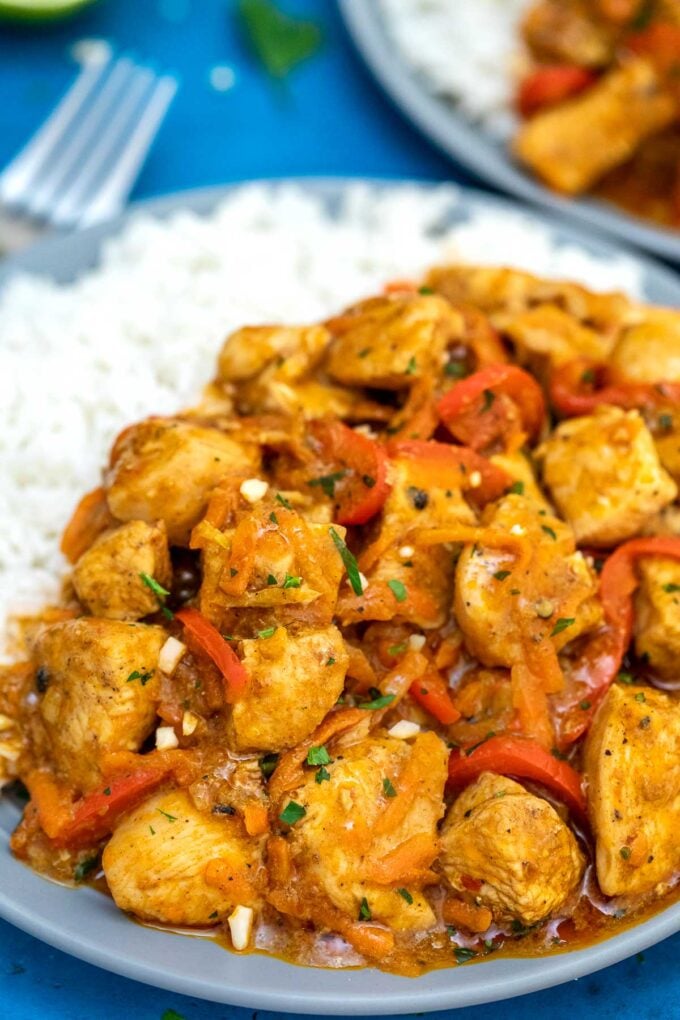 image of coconut curry chicken close