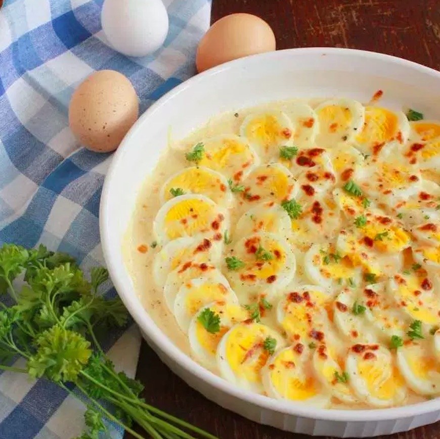 hard boiled egg gratin